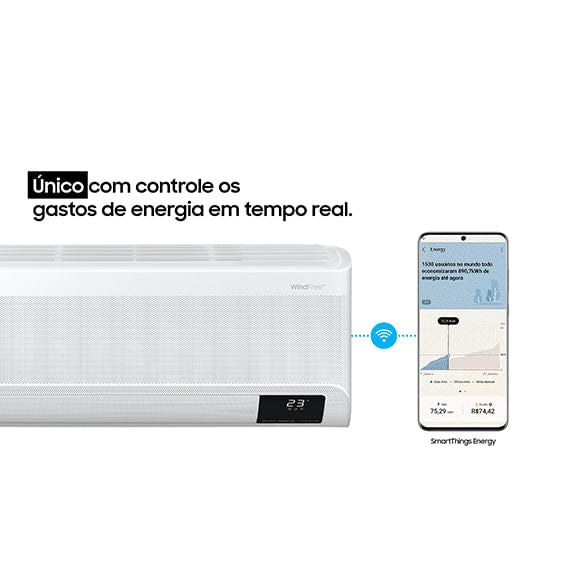 Ar Condicionado Split Hi Wall Samsung WindFree POWERvolt Inverter 12.000 BTU/h Frio 127.220v Bivolt