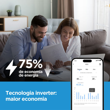 Ar-Condicionado Split Hi Wall Inverter Midea Xtreme Save Connect Black Edition 12.000 BTU/h Quente/Frio 220v