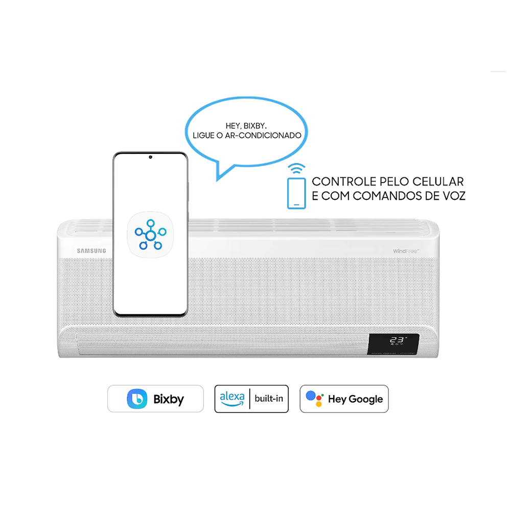 Ar Condicionado Split Hi Wall Samsung WindFree Connect Inverter 12.000 BTU/h Quente/Frio 220v