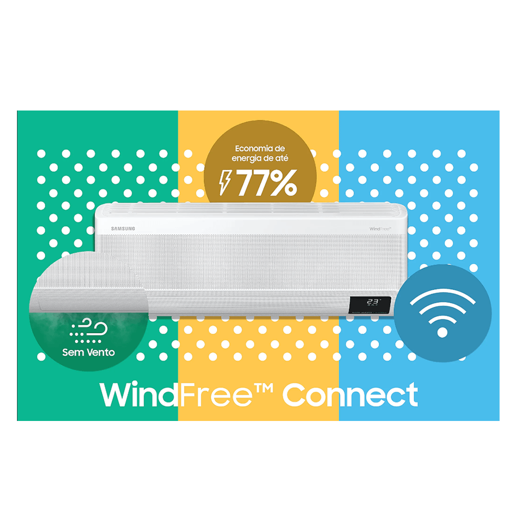 Ar Condicionado Split Hi Wall Samsung WindFree Connect Inverter 12.000 BTU/h Frio 220v