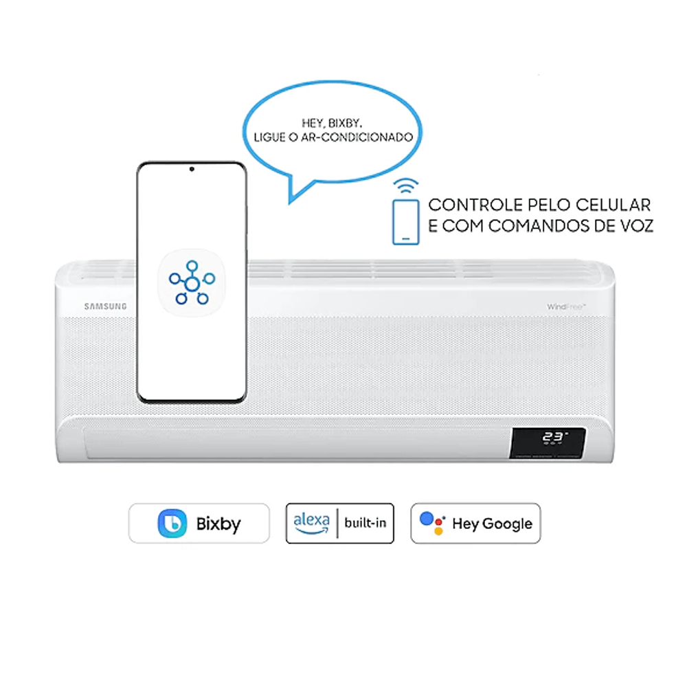 Ar Condicionado Split Hi Wall Samsung WindFree POWERvolt Inverter 12.000 BTU/h Frio 127.220v Bivolt