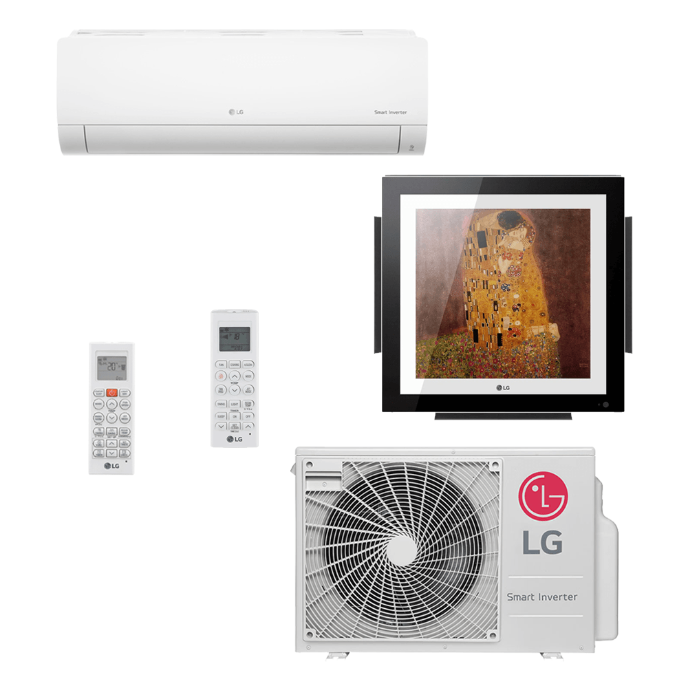 Ar Condicionado Multi-Split LG Artcool Gallery Inverter 18.000 BTU (1x Evap 12.000 BTU + 1x Evap Gallery 9.000 BTU) Quente/Frio 220v