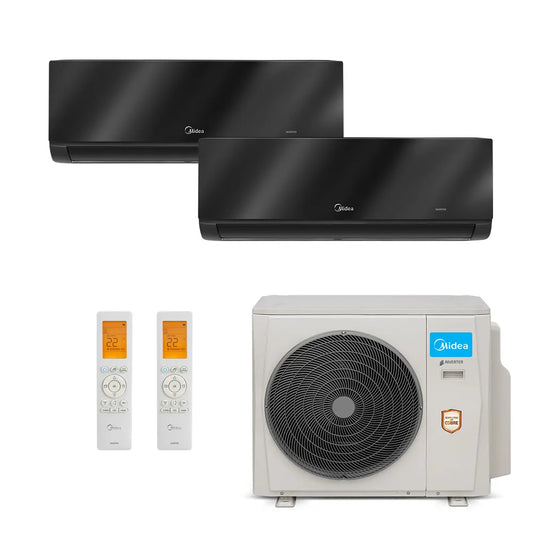 Ar Condicionado Multi Split Midea Inverter 18.000 BTU (1x 9.000 Black e 1x 12.000 Black) Quente/Frio 220v