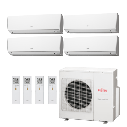 Ar Condicionado Multi Split Inverter Fujitsu 30.000 BTU (2x 9.000 e 2x 12.000) Quente/Frio 220v