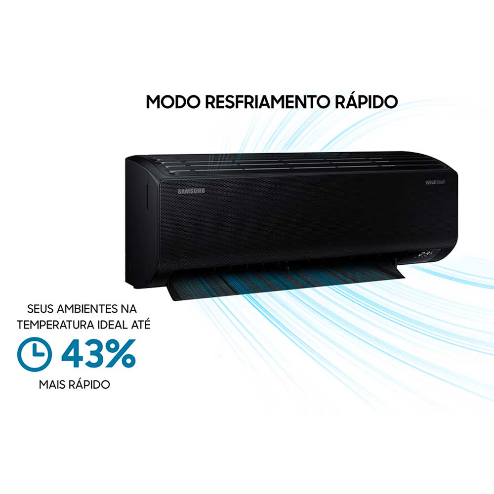 Ar Condicionado Split Hi Wall Inverter Samsung WindFree Black Edition 12.000 BTU/h Quente/Frio 220v