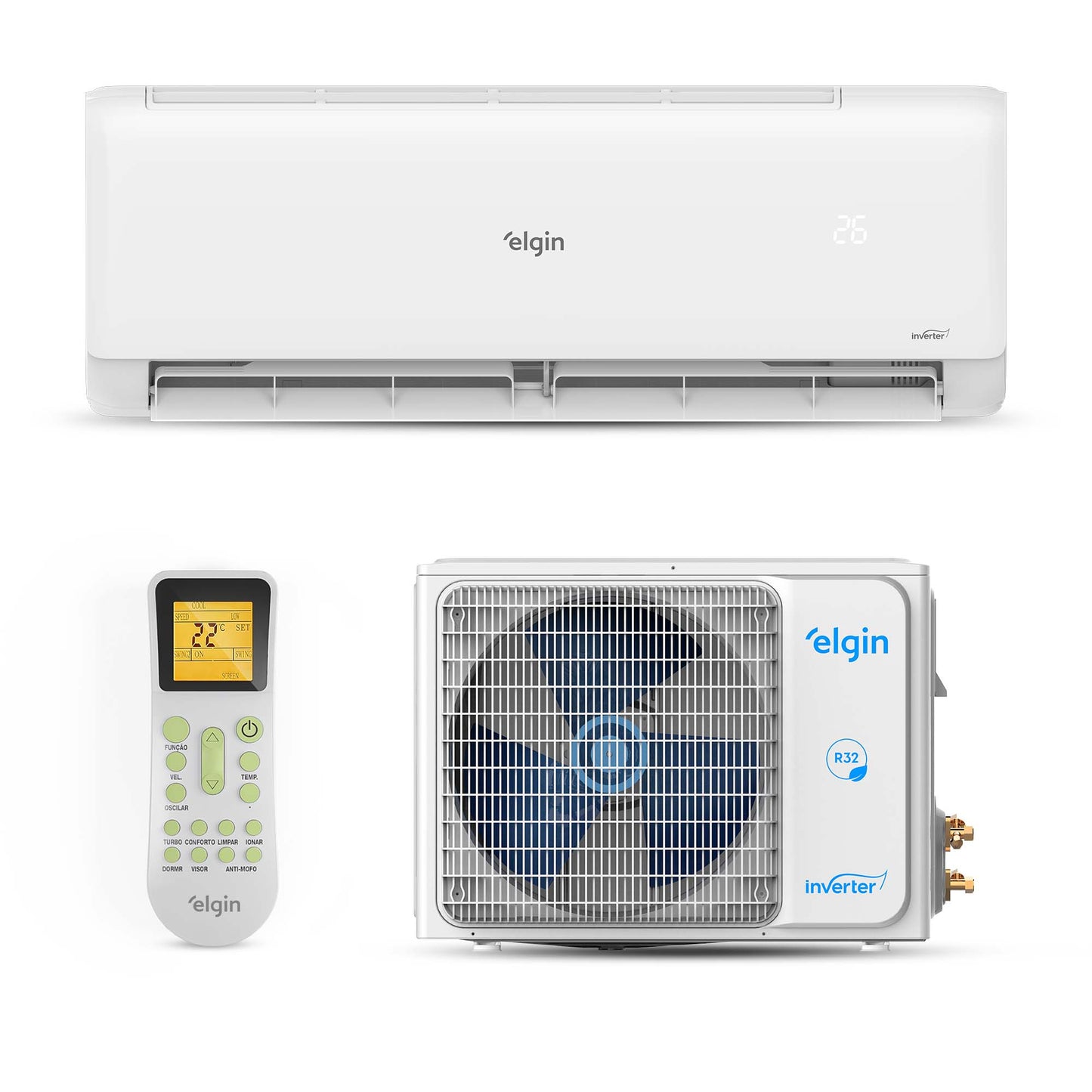 Ar Condicionado Split Hi Wall Inverter Elgin Eco II 9.000 BTU/h Quente/Frio 220v Wi-Fi