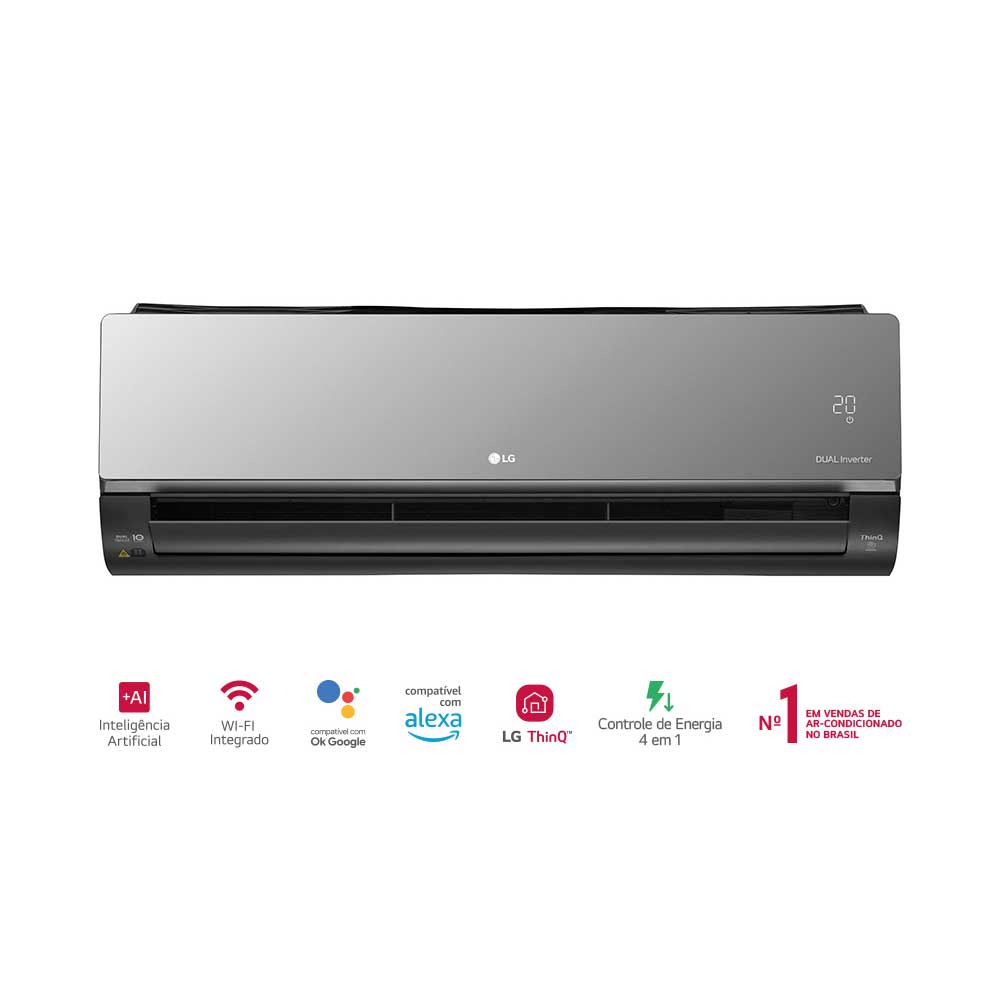 Ar Condicionado Split Hi Wall LG Dual Inverter Voice Artcool +AI 22.000 BTU/h Quente/Frio 220v