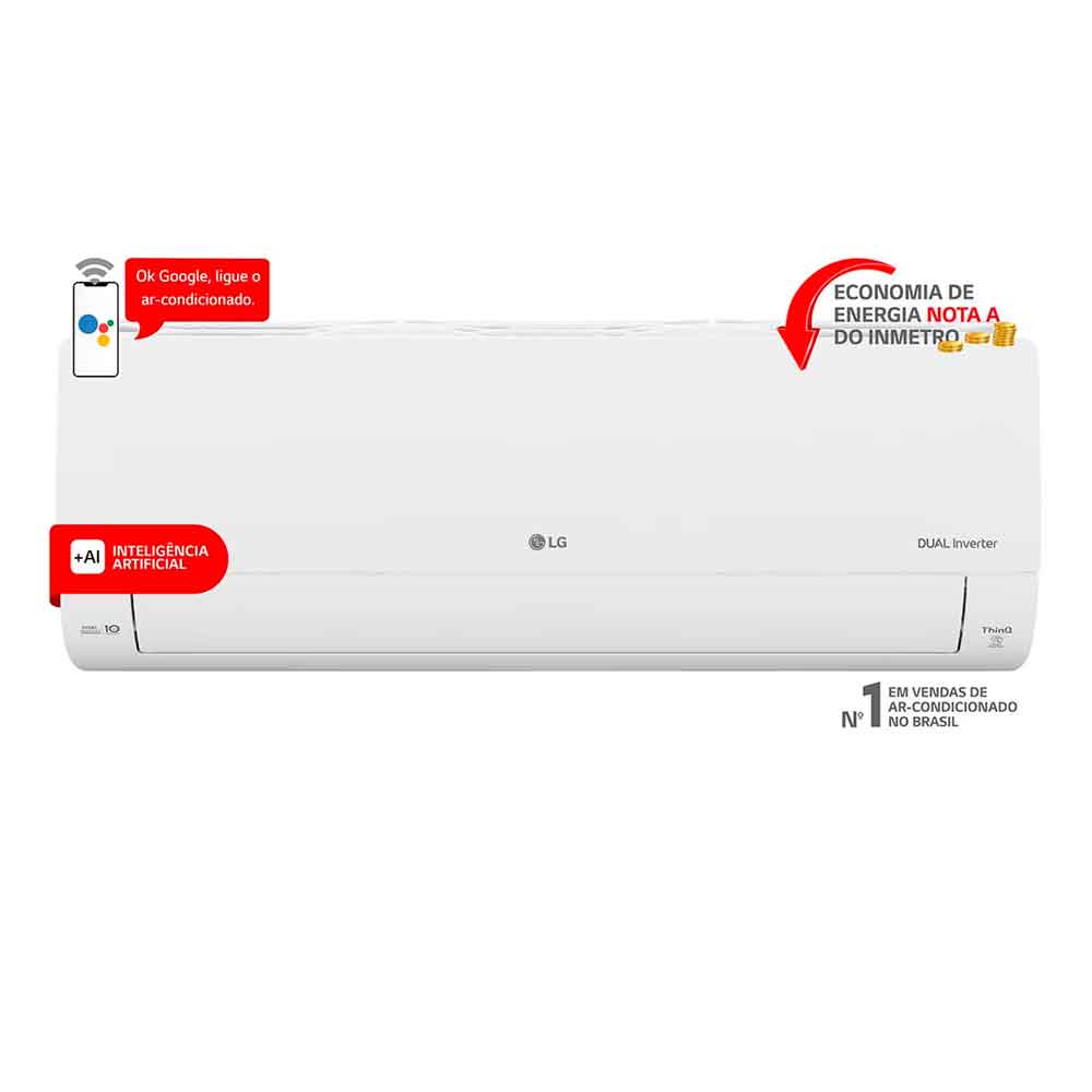 Ar Condicionado Split Hi Wall LG Dual Inverter +AI 12.000 BTU/h Frio 110V - R-32 | S3-Q12JA31B