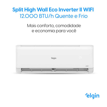 Ar Condicionado Split Hi Wall Inverter Elgin Eco II 12.000 BTU/h Quente/Frio 220v Wi-Fi