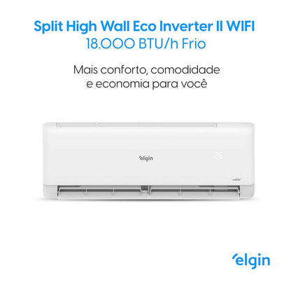 Ar Condicionado Split Hi Wall Inverter Elgin Eco II 18.000 BTU/h Frio 220v Wi-Fi