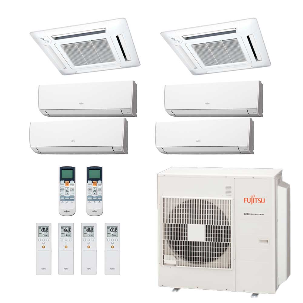 Ar Condicionado Multi-Split Fujitsu Inverter 45.000 BTU (4x 9.000 e 2x Cassete 12.000) Quente/Frio 220v