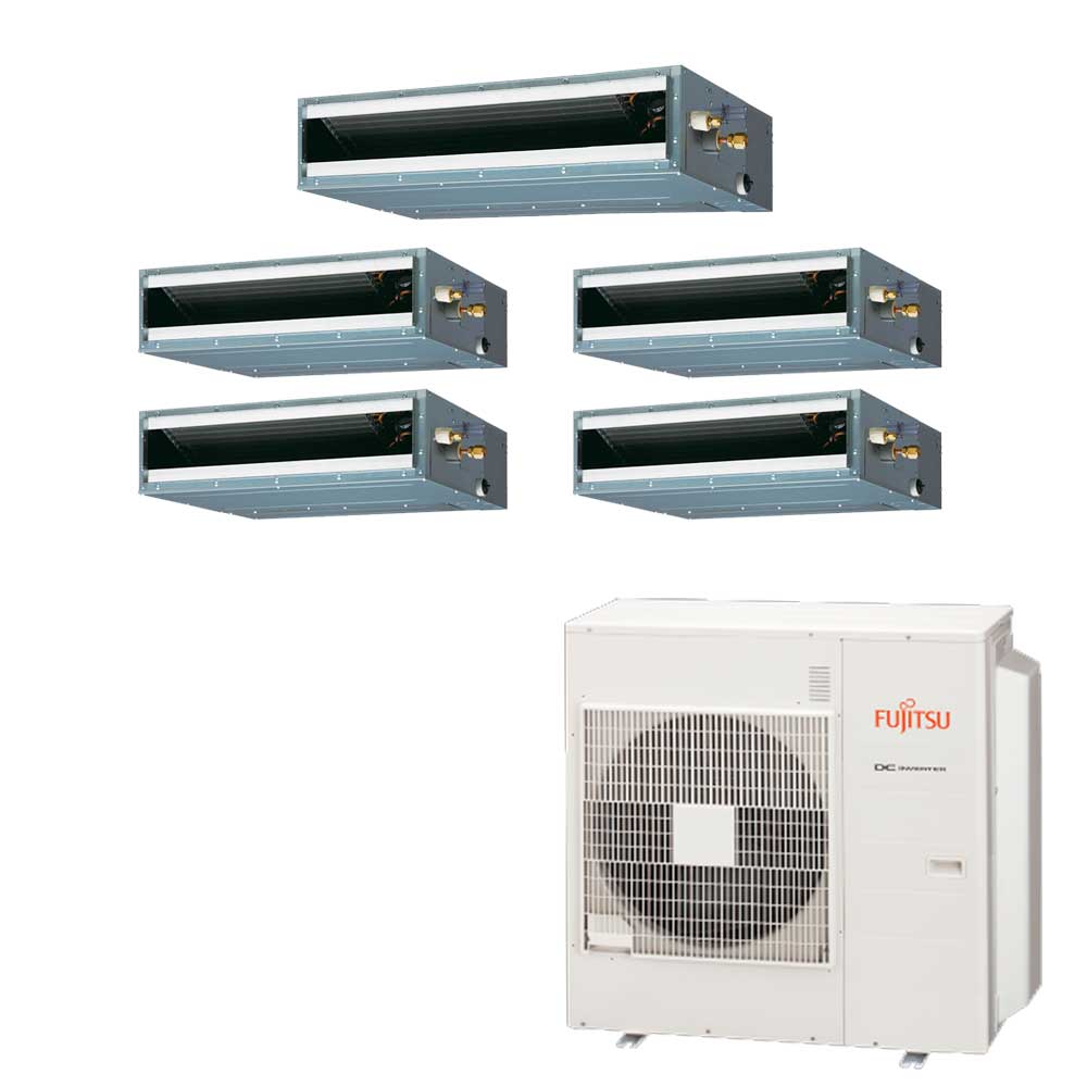 Ar Condicionado Multi-Split Fujitsu Inverter 45.000 BTU (2x Duto 9.000 + 2x Duto 12.000 e 1x Duto 18.000) Quente/Frio 220v