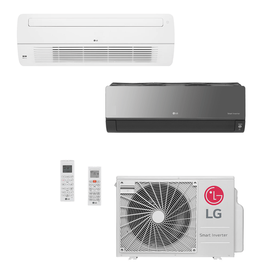 Ar Condicionado Multi-Split LG 18.000 BTU (1x Evap Cassete 1 Via 9.000 BTU + 1x Evap Artcool 9.000 BTU) Quente/Frio 220v