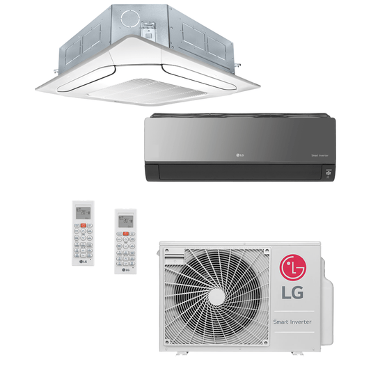 Ar Condicionado Multi-Split LG 18.000 BTU (1x Evap Cassete 4 Via 9.000 BTU + 1x Evap Artcool 9.000 BTU) Quente/Frio 220v