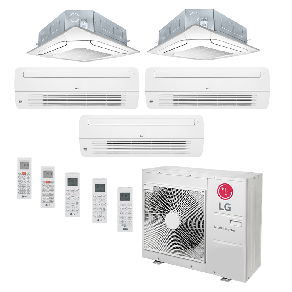 Ar Condicionado Multi-Split LG 48.000 BTU (3x Evap Cassete 1 via 12.000 BTU e 2x Evap Cassete 4 vias 18.000 BTU) Quente/Frio 220v