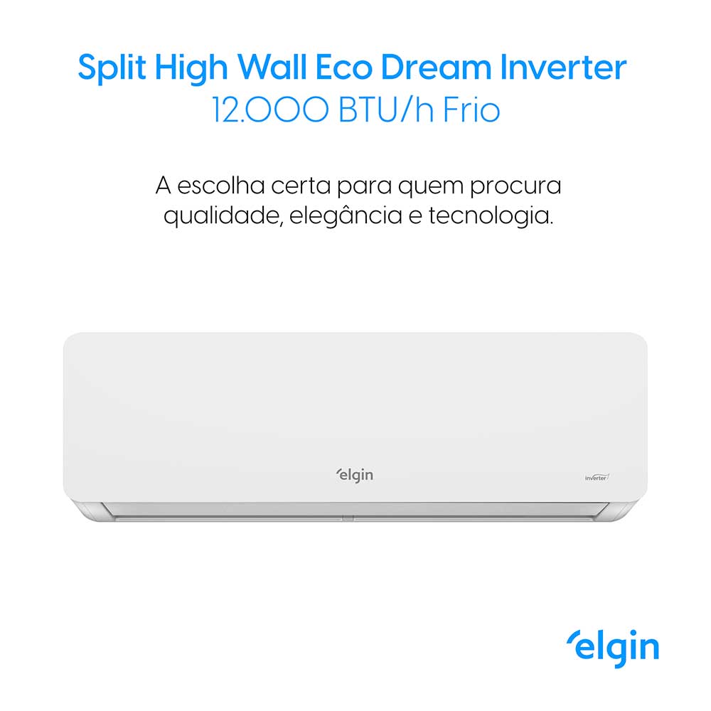 Ar Condicionado Split Hi Wall Inverter Elgin Eco Dream Wi-Fi 12.000 BTU/h Frio 220v