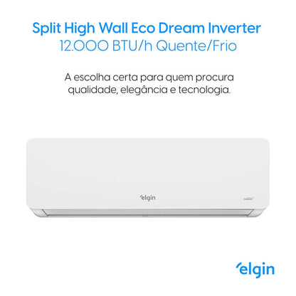 Ar Condicionado Split Hi Wall Inverter Elgin Eco Dream Wi-Fi 12.000 BTU/h Quente/Frio 220v