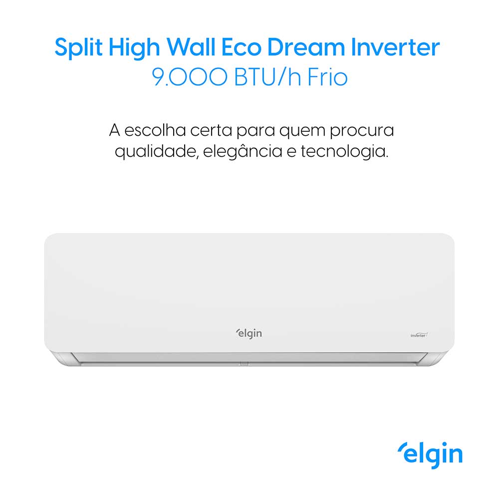 Ar Condicionado Split Hi Wall Inverter Elgin Eco Dream Wi-Fi 9.000 BTU/h Frio 220v